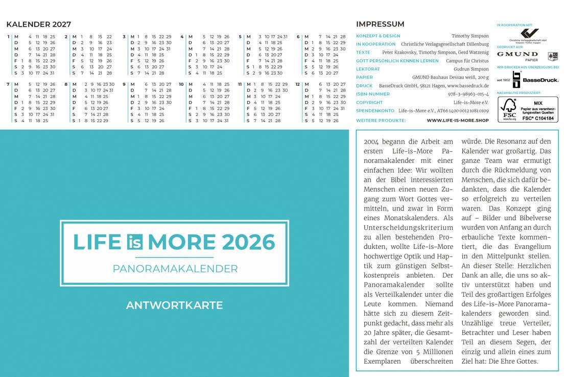 Life-is-More Panoramakalender 2026